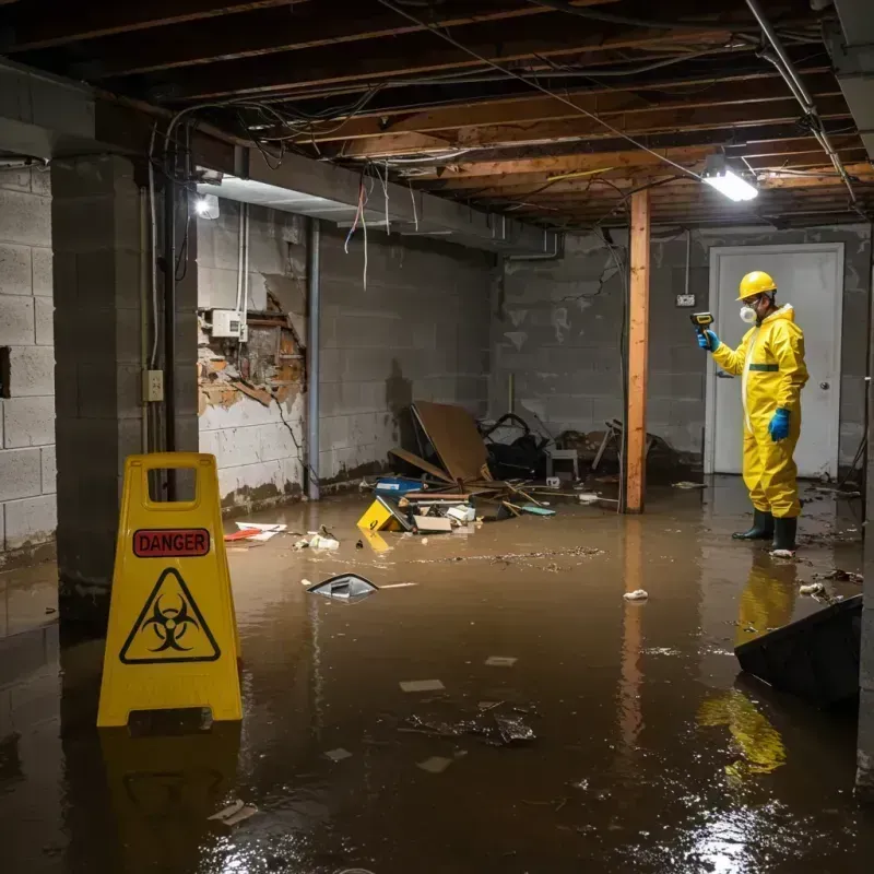 Flooded Basement Electrical Hazard in Westville, IL Property