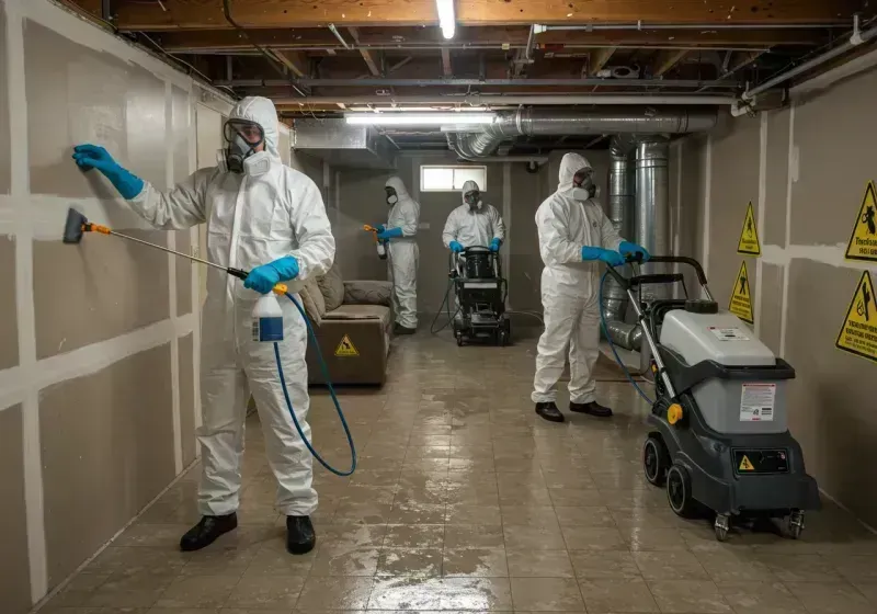 Basement Moisture Removal and Structural Drying process in Westville, IL